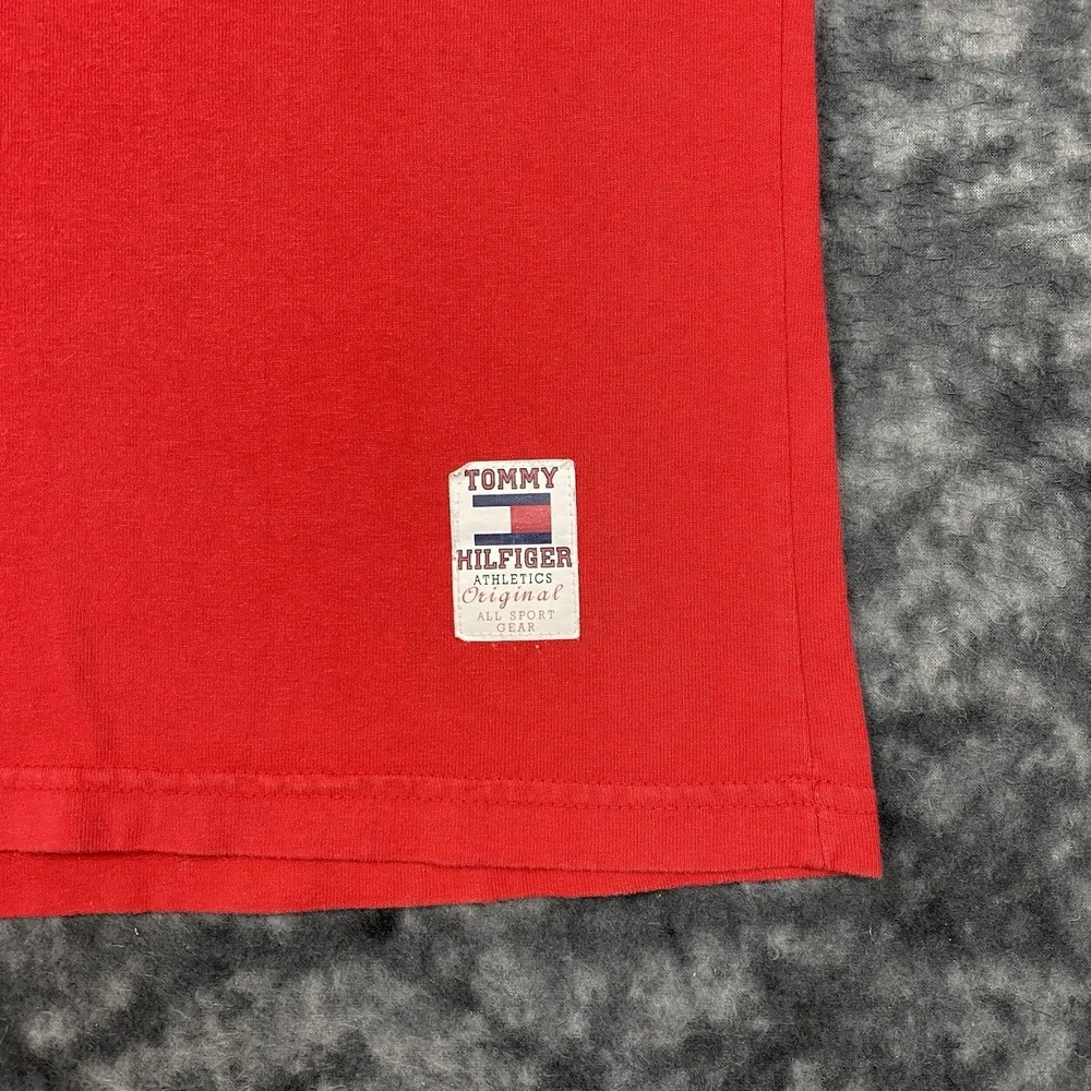 Tommy Hilfiger TShirt Mens Size M Spellout Logo V-neck VTG 90s Made in USA - Picture 4 of 13